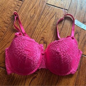 La Vie En Rose Fuchsia Lace Bra